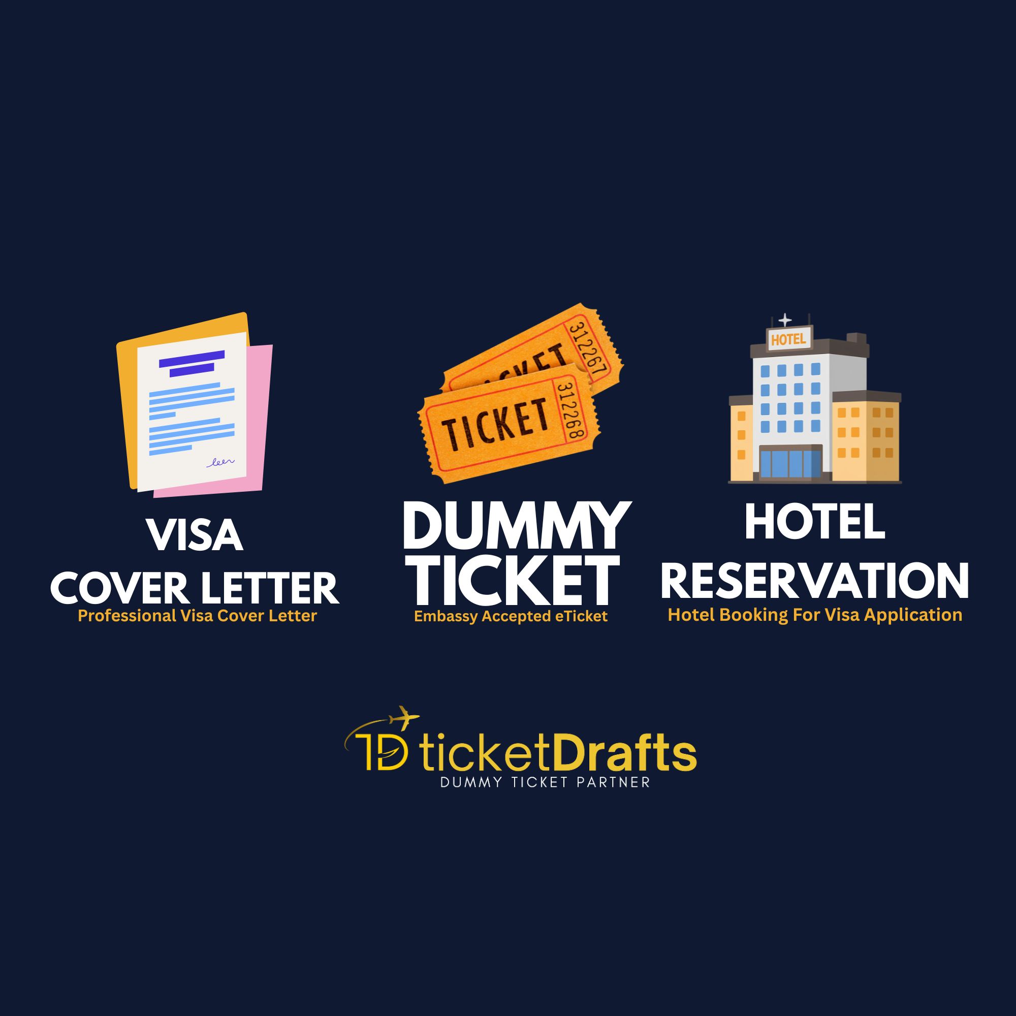 Flight Itinerary, Hotel Reservation & Visa Cover Letter Services